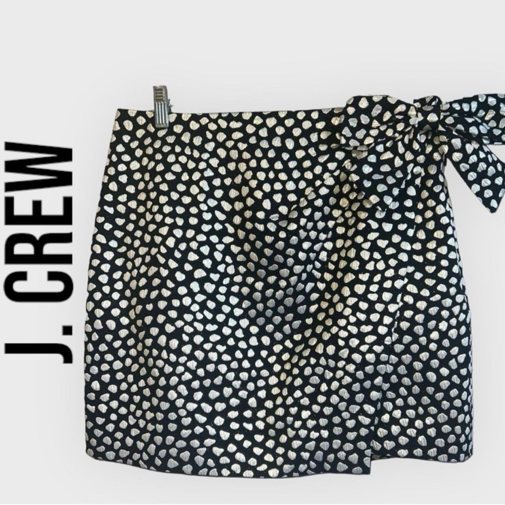 J Crew Metallic Pebble Print Jaquard Skirt